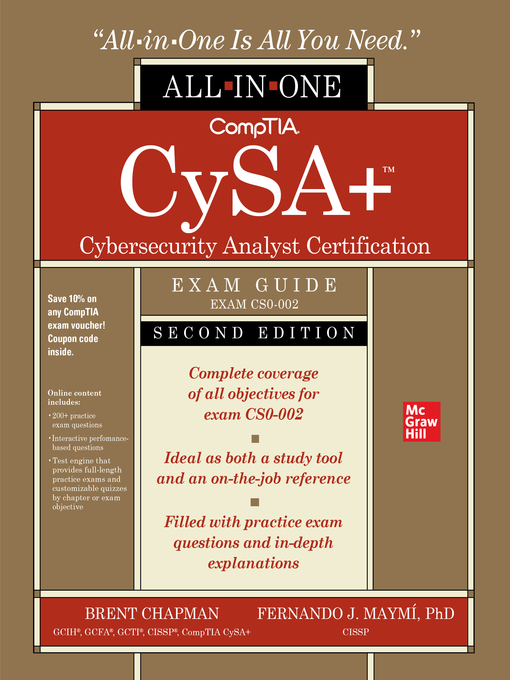 Cover image for CompTIA CySA+ Cybersecurity Analyst Certification All-in-One Exam Guide (Exam CS0-002)